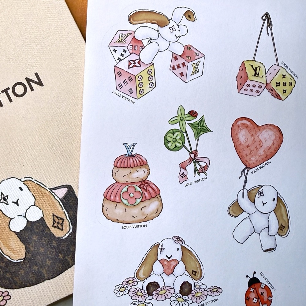 Authentic Louis Vuitton Limited Edition Bunny Notebook with Stickers Full set - Picture 5 of 15